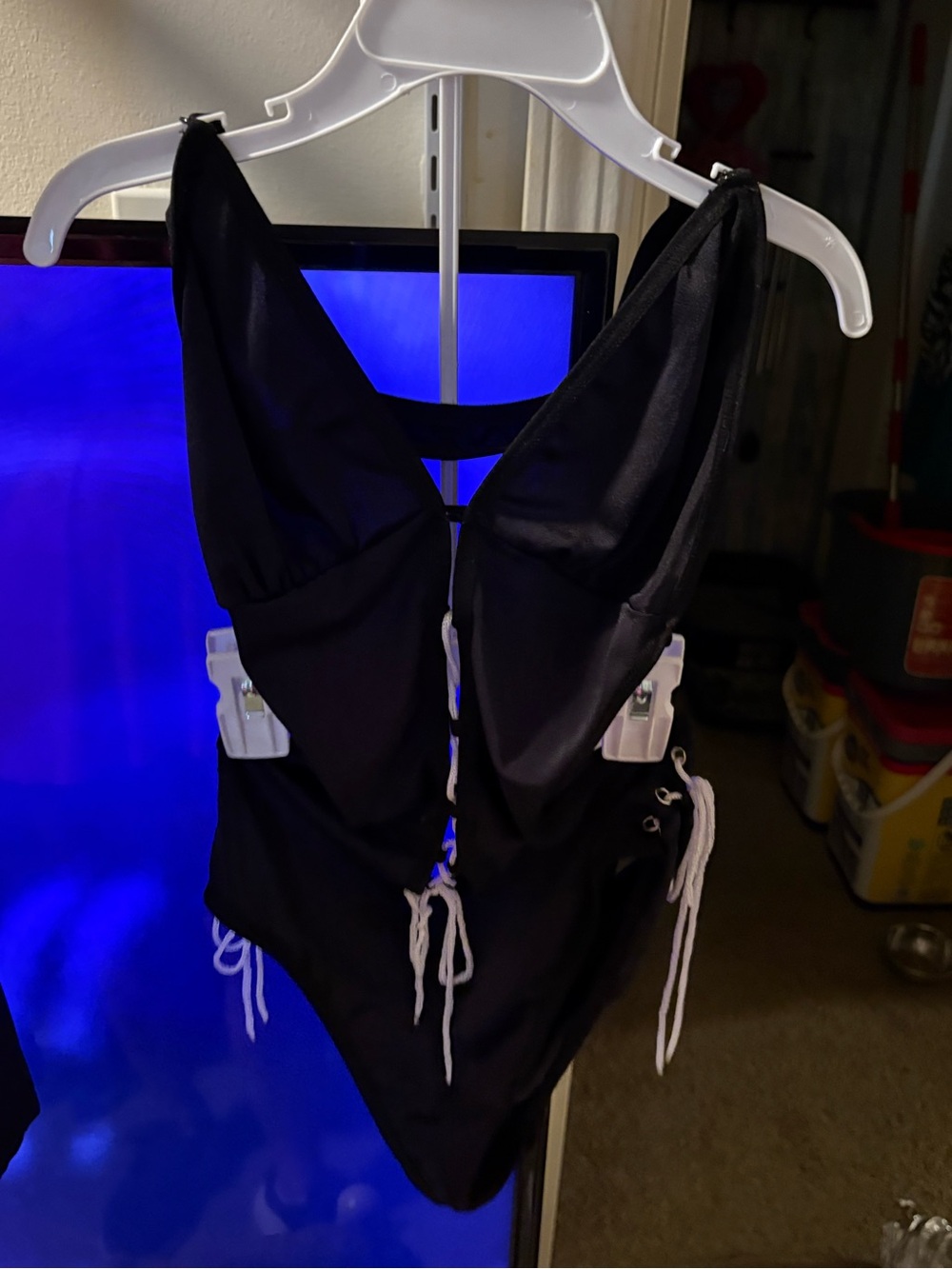 Black Bandeau One-Piece Swim / Intimate Top